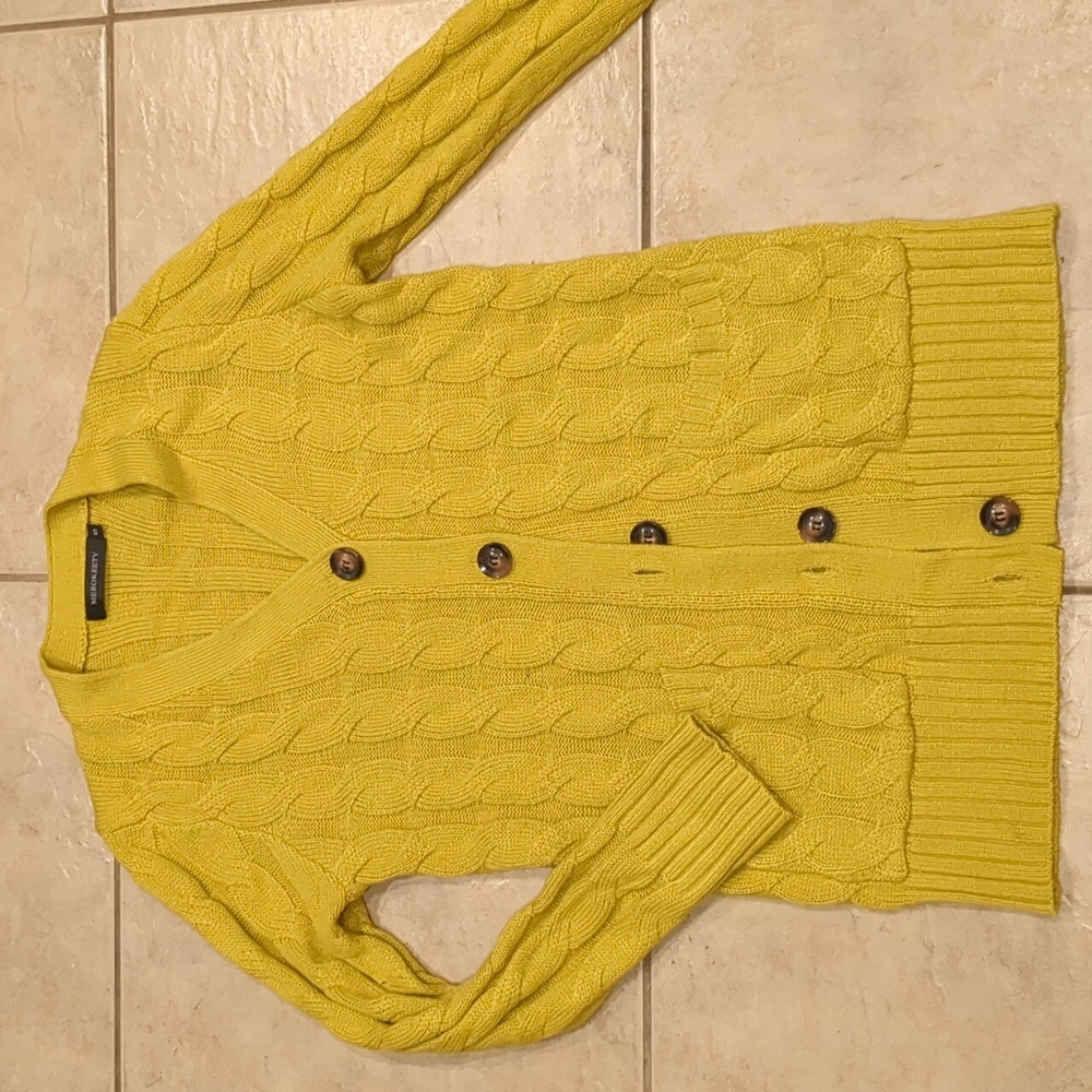 Merokeety Green Cable Knit Cardigan Size Small